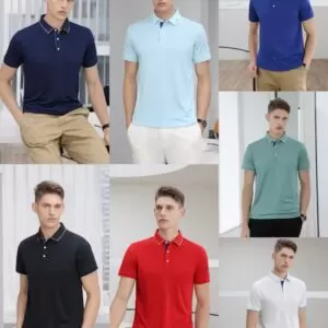 Ice silk lapel short sleeved shirt    Number: 250927