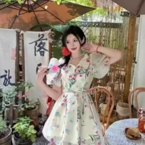 Bubble sleeve dress Number:251005