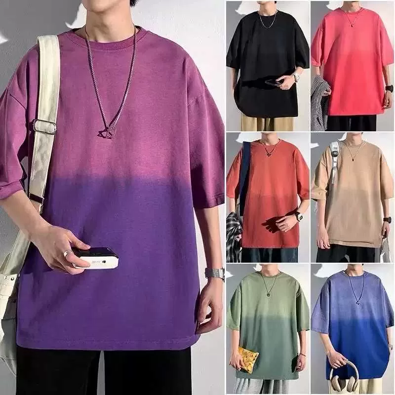 Tie dye gradient short sleeved shirt Number:251009