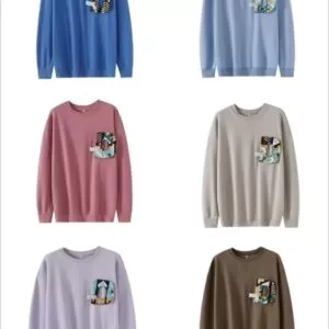 Trendy pure cotton heavy-duty round neck sweatshirt Number：251003