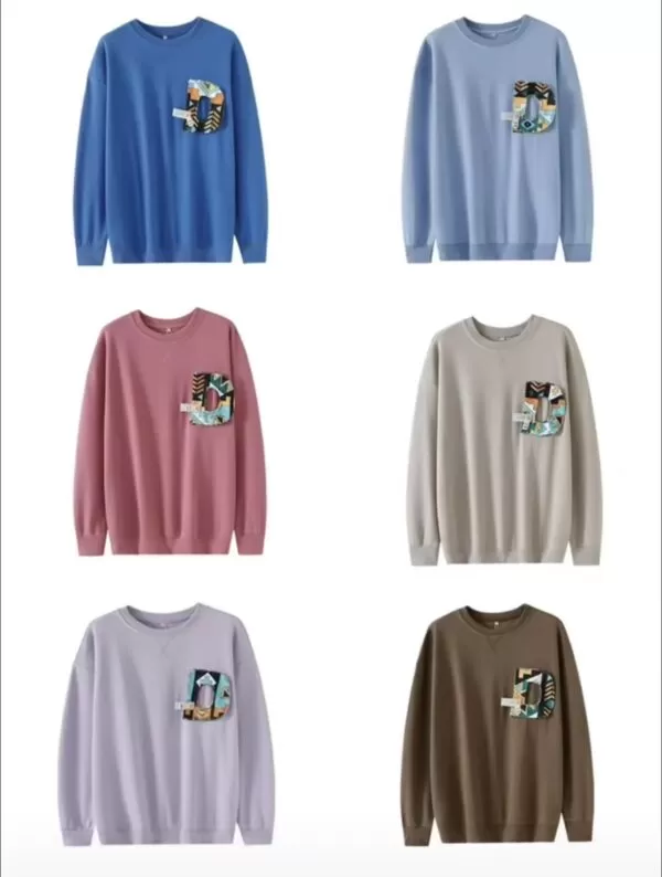 Trendy pure cotton heavy-duty round neck sweatshirt Number：251003